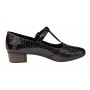 Pantofi dama cu bareta pentru dans - Model Negru din piele naturala Croco STD23CRN
